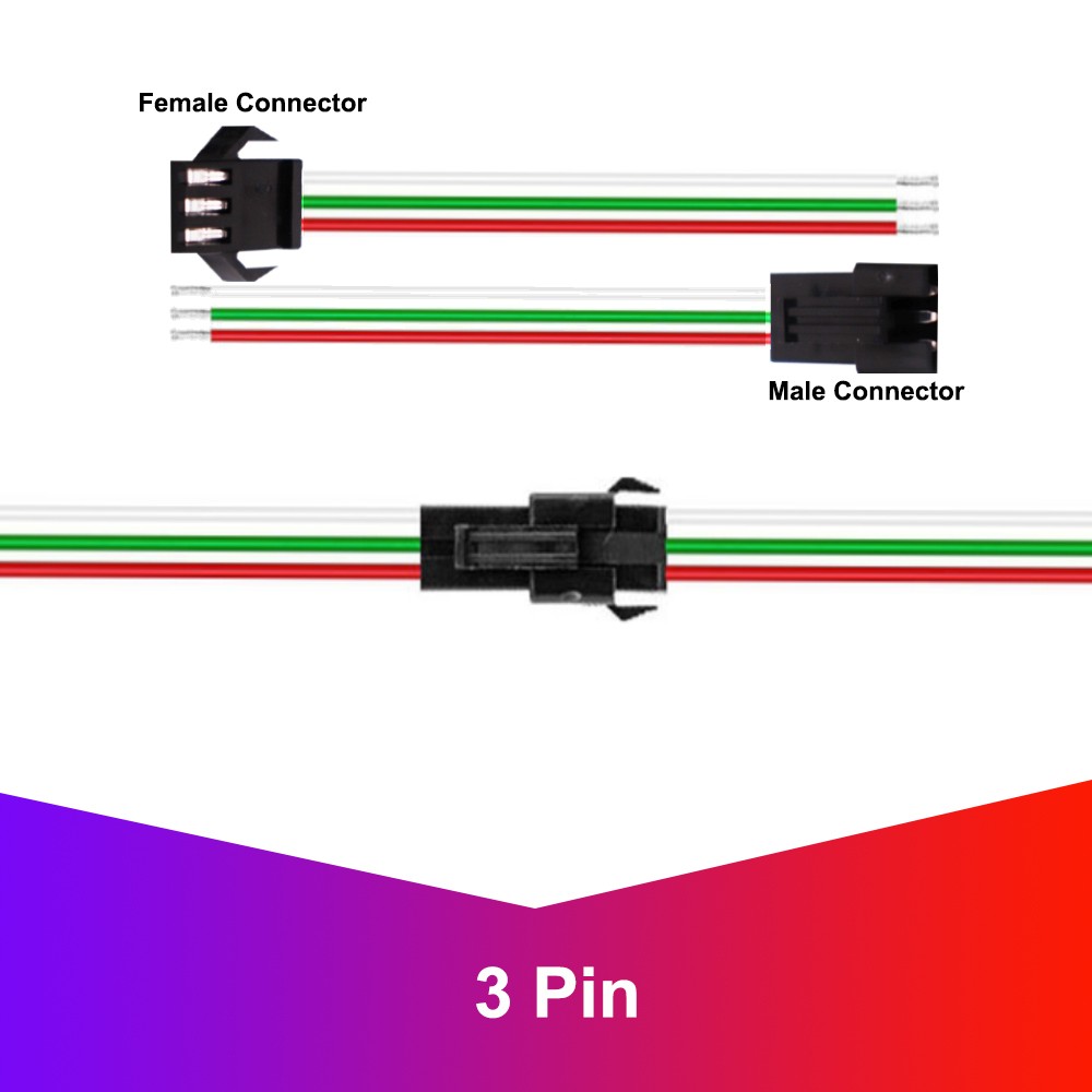 JST LED Connectors 2/3/4/5/6 Pin Extension Cable SM Male Female Wires for 3528 5050 RGB RGBW RGBWW LED Strip Light