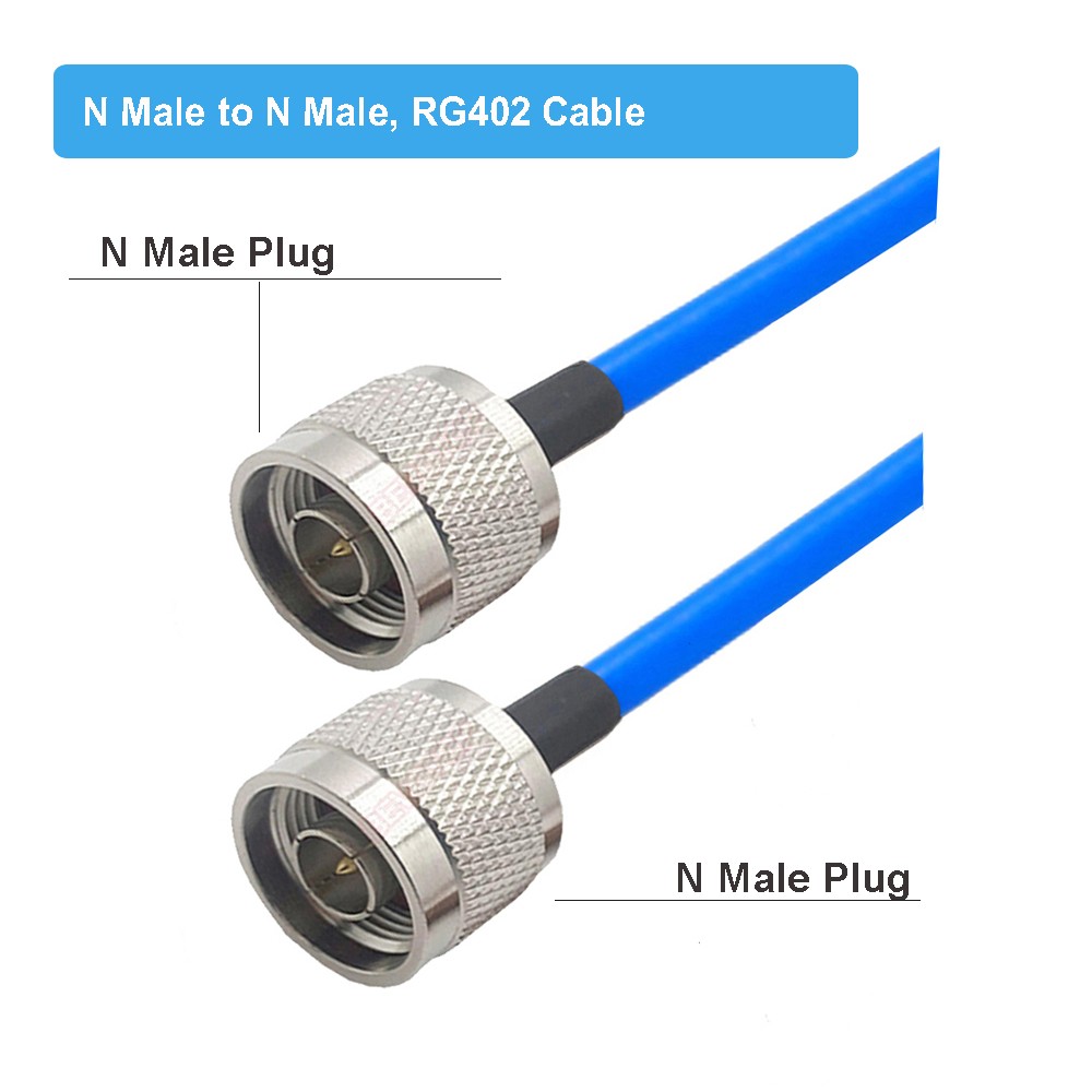 New RG402 N Type Male Plug to N Male Plug Connector Blue RG-402 Semi-Flexible Low Loss 50ohm Coaxial Cable 15cm-20m