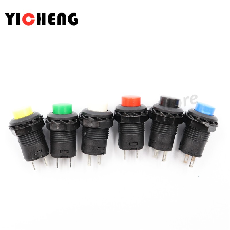 6pcs Self-locking/Momentary Push Button Switch DS228 DS428 12mm Out On Push Button Switch 3A/125VAC 1.5A/250VAC DS-228 DS-428