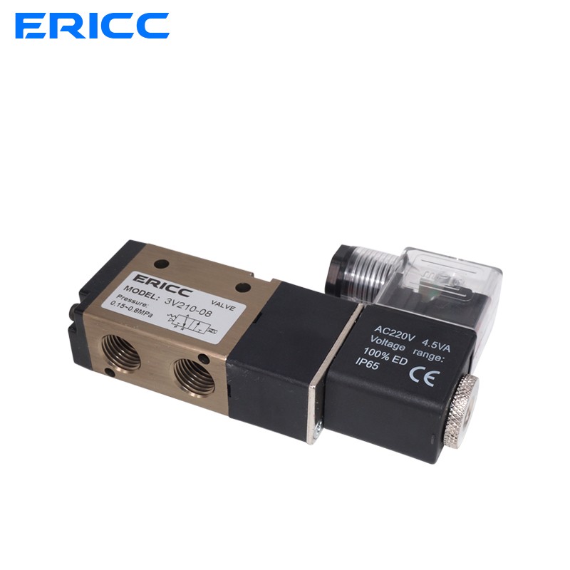 3 Way Port 2 Position 3V210-08 Normally Closed DC12V 24V AC220V Pneumatic Air Solenoid Valve Electric Gas Control Magnetic Valve