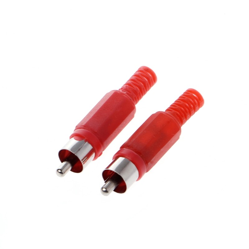 20pcs Black Red Soldering RCA Male Plug Audio Video Adapter Connector High Quality Drop Ship