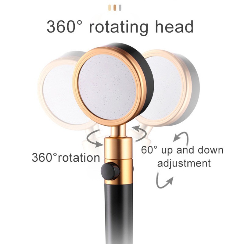 New Aluminum Handheld Bathroom Shower Head 360 Degree High Pressure Water Saving Massage Shower Head Nozzle Rain Covering Massage