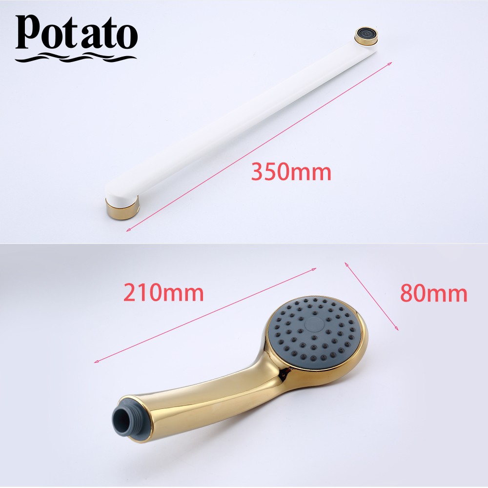 Potato Bathroom Faucet Chrome Outlet Pipe Hot and Cold Water Bath Mixer With ABS Shower Head p22219-