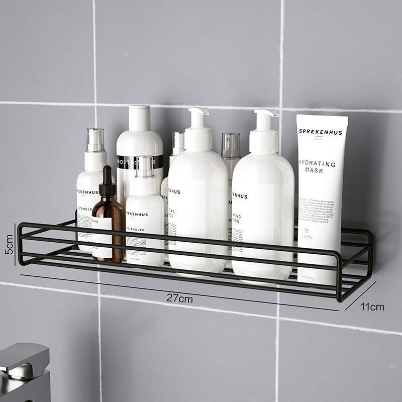 Bathroom Shelf Shower Wall Mount Shampoo Storage Holder With Suction Cup No Drilling Kitchen Storage Bathroom Accessories