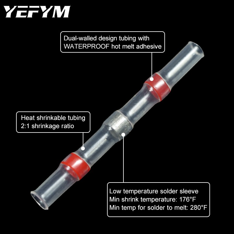 10-50pcs Insulator Welding Wire Connectors - Heat Shrink Welding Butt Connectors - Welding Connecting Kit - Marine Auto Insulated