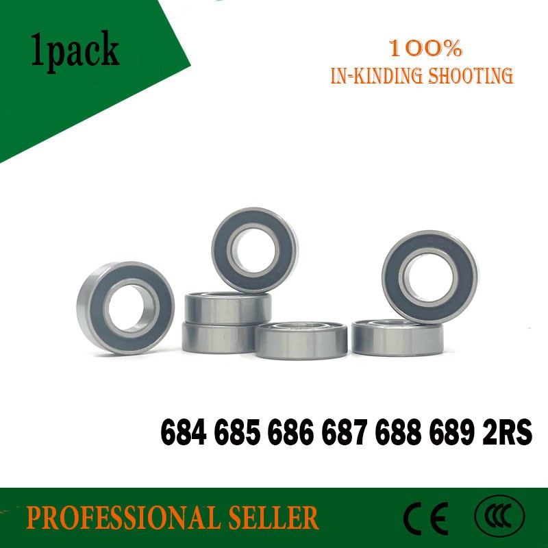 10pcs 684 685 686 687 688 689 2RS ABEC-1 688 rs 688rs Rubber Seal Cove Thin Wall Deep Groove Bearing Balls 688RS