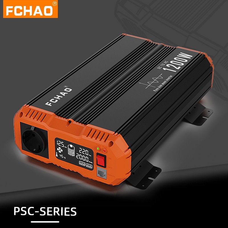 FCHAO 2400W Inverter Solar Panel Pure Sine Wave 12V 24V to 220V Car Power Inverter Solar Power Supply LCD Display for Truck RV