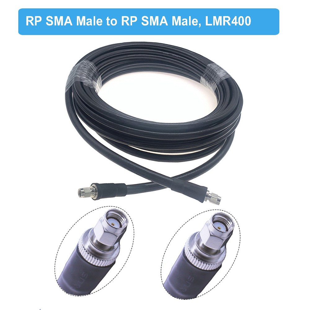 Cable LMR 400 SMA to SMA Male/RP SMA Male Connector Low Loss 50 Ohm 50-7 Cord WiFi Antenna Extension Jumper RF Coaxial Adapter