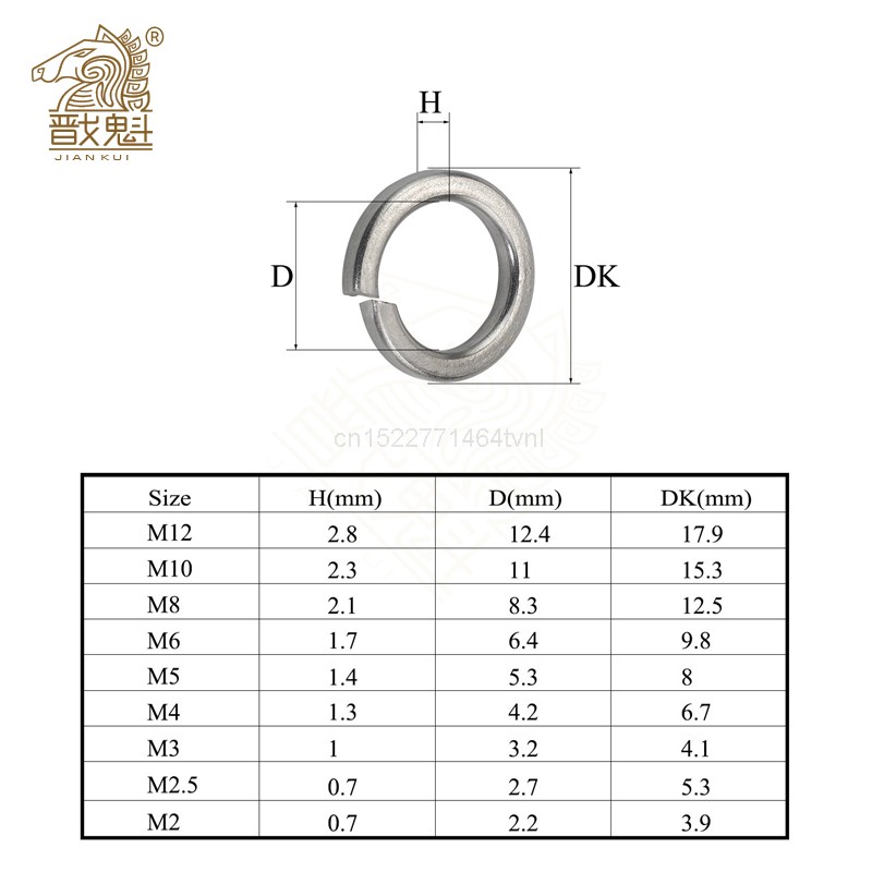 480pcs 304 Stainless Steel Spring Lock Washer Assortment Set, 9 Sizes - M2 M2.5 M3 M4 M5 M6 M8 M10 M12