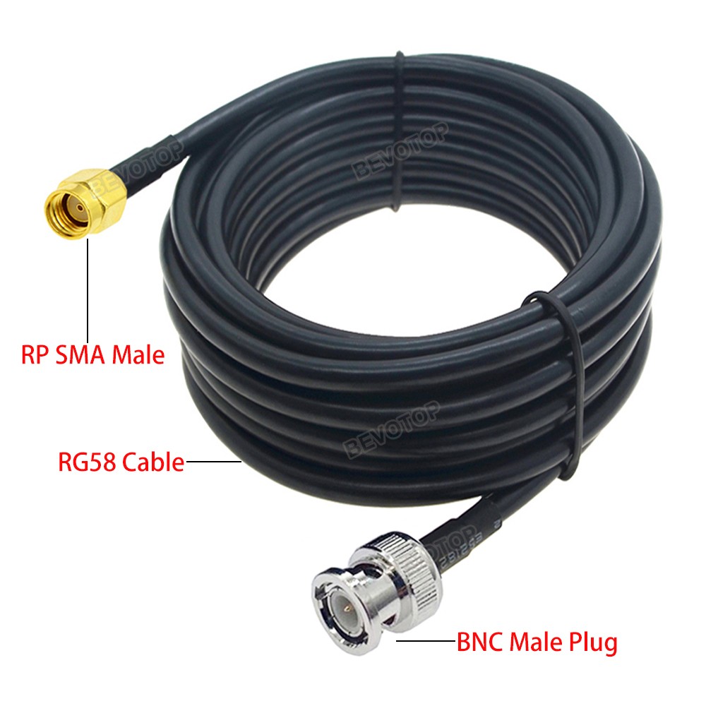 RG-58 SMA Straight/Right Angle Male to BNC Male Plug RG58 Cable 50 Ohm RF Extension Cable Connector RF Jumper Pigtail Adapter