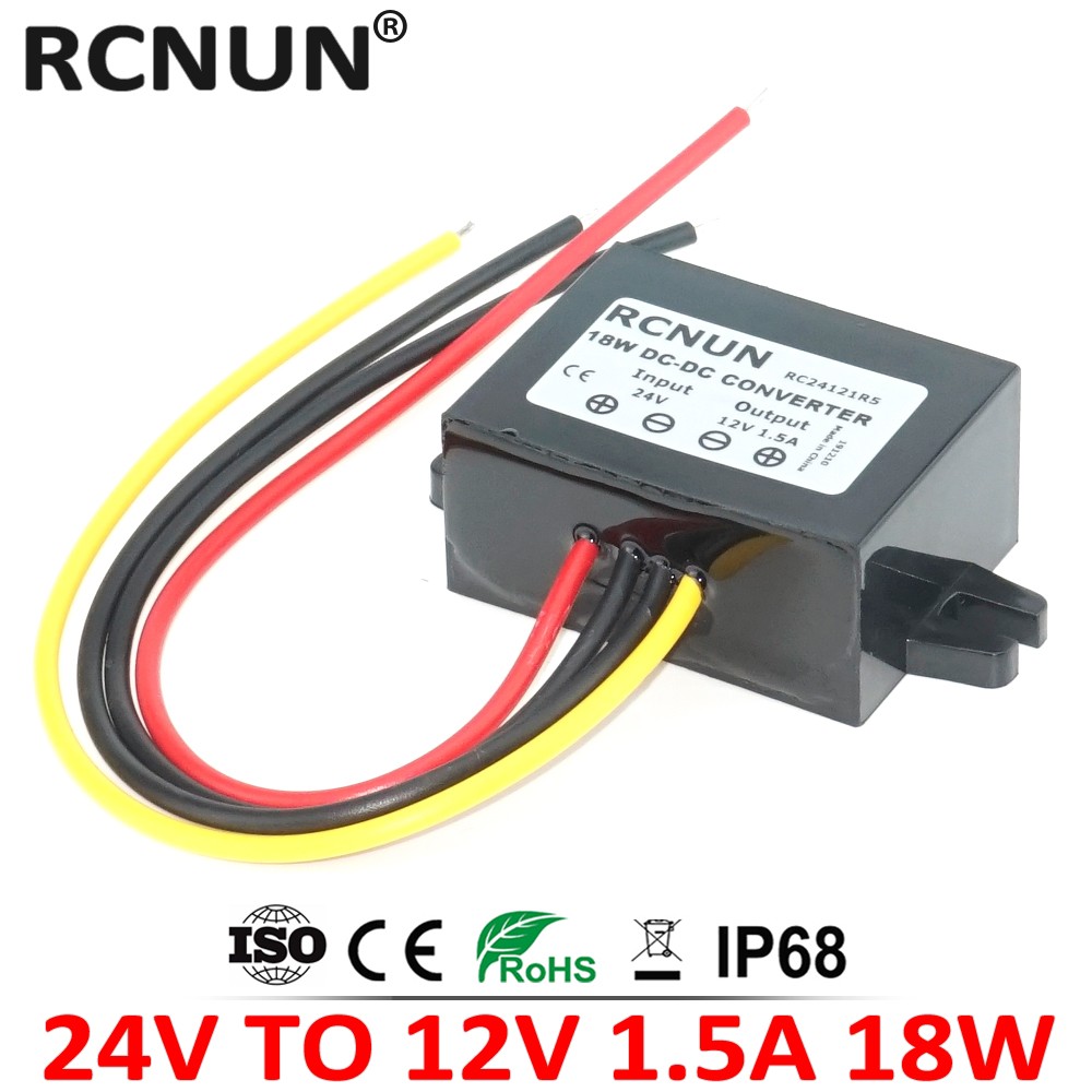 RCNUN - Voltage Converter, 24V to 12V, Voltage Converter, 24V to 13.8V 5A 8A 10A 15A 20A 30A 40 DC