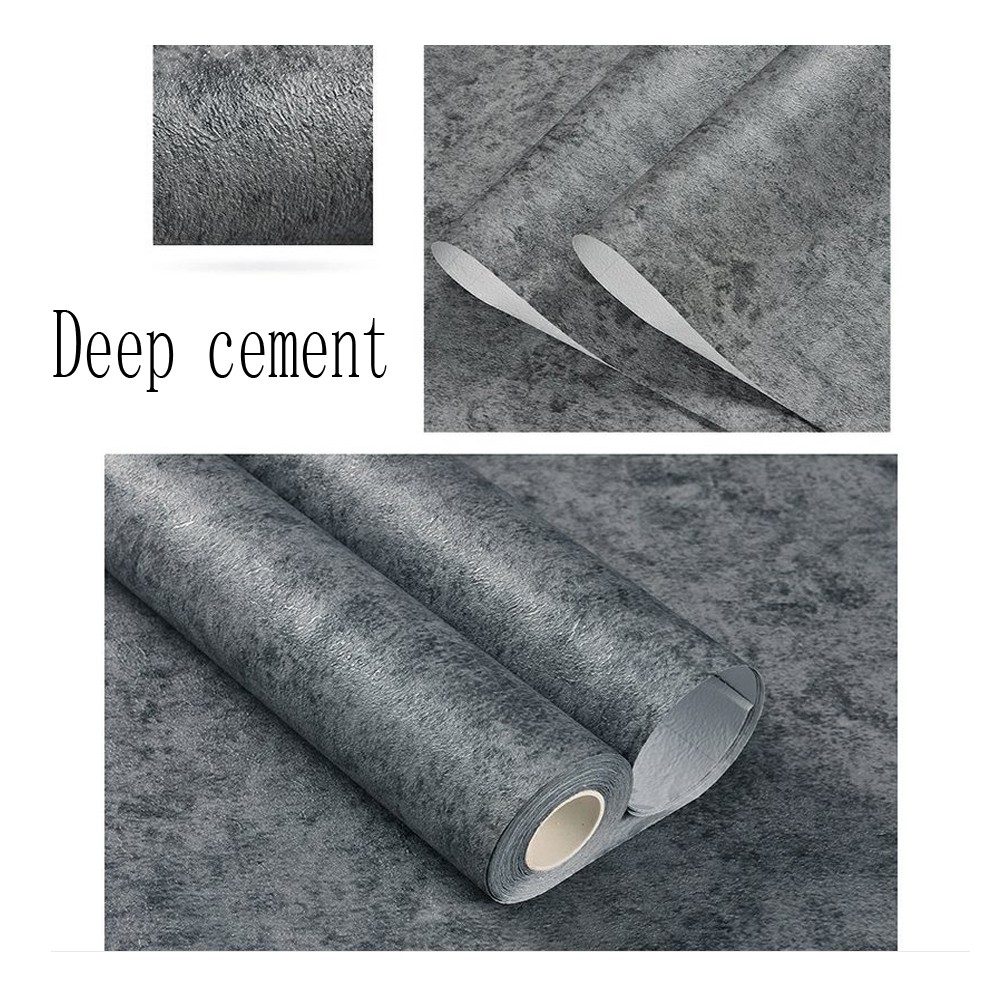 Cement self-adhesive wallpaper bedroom decoration clothing store gray Nordic industrial wind for modern wall decoration