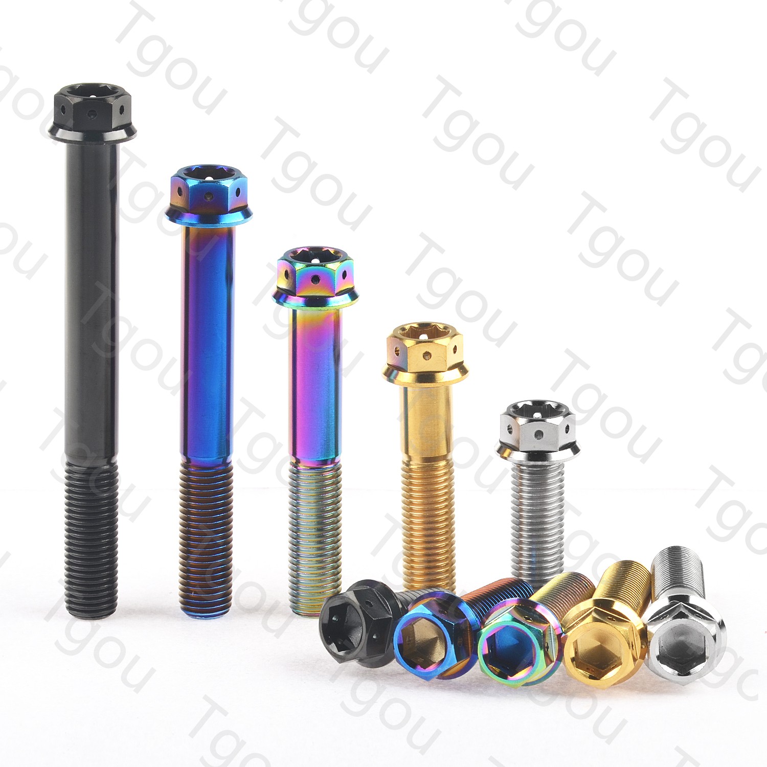 Tgou Titanium Bolt M10x20~90mm Pitch1.25/1.5mm Flange Inner Outer Bolt Gun for Motorcycle Disc Brake Refit