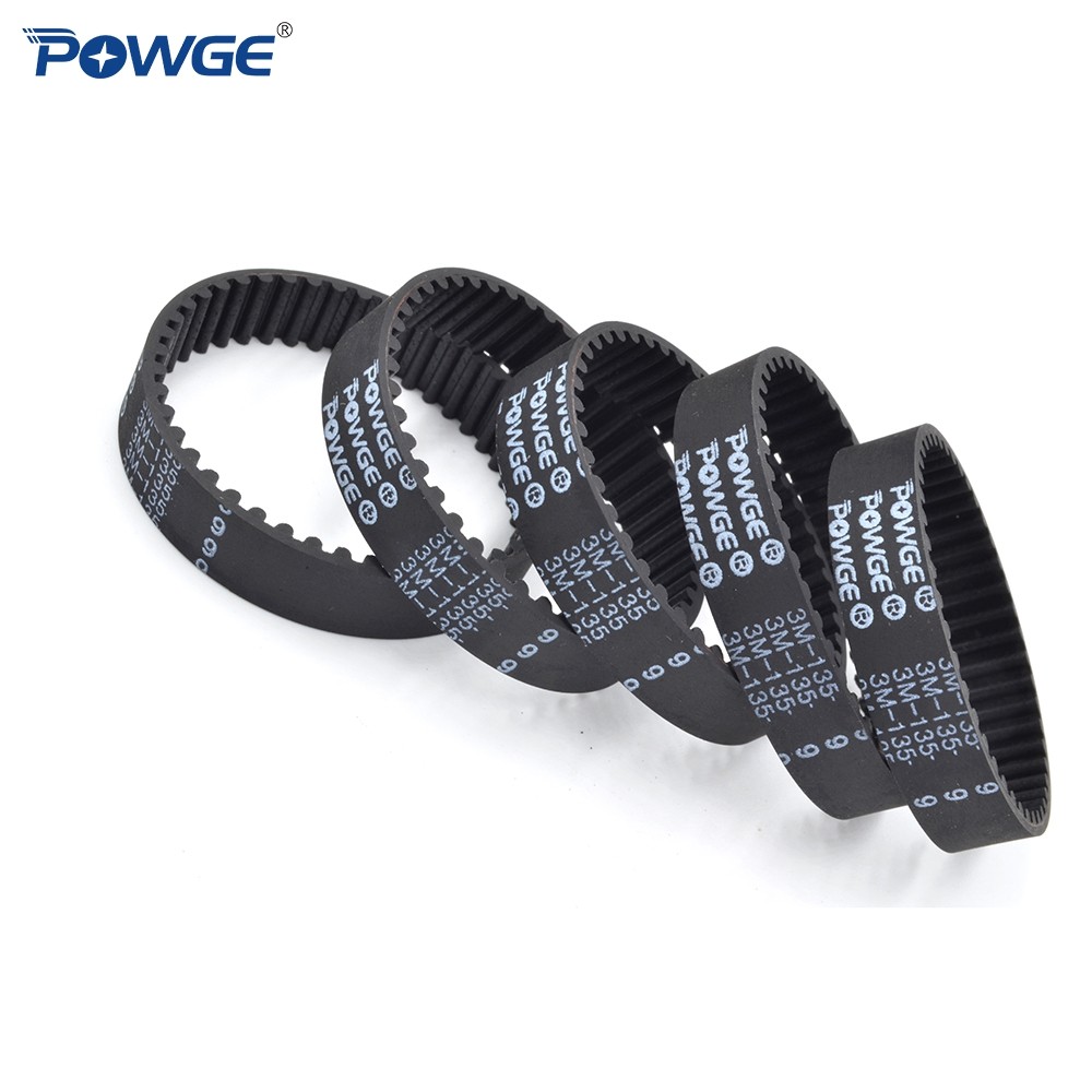 POWGE HTD 3M timing belt pitch length 129/132/135/138/141/144/147/150/153/156mm width 6-30mm 129-3M/135-3M/144-3M/150-3M rubber