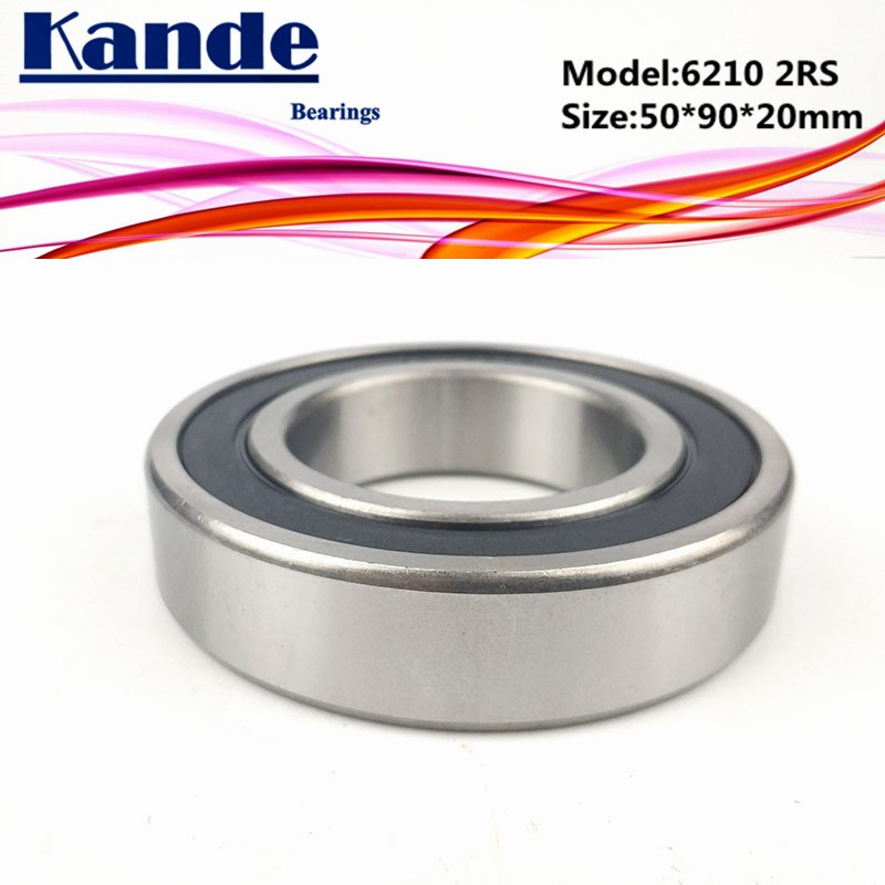 Kande 6210RS 1pc ABEC-5 6210 2RS Single Row Deep Groove Ball Bearing 50x90x20mm High Quality 6210RZ