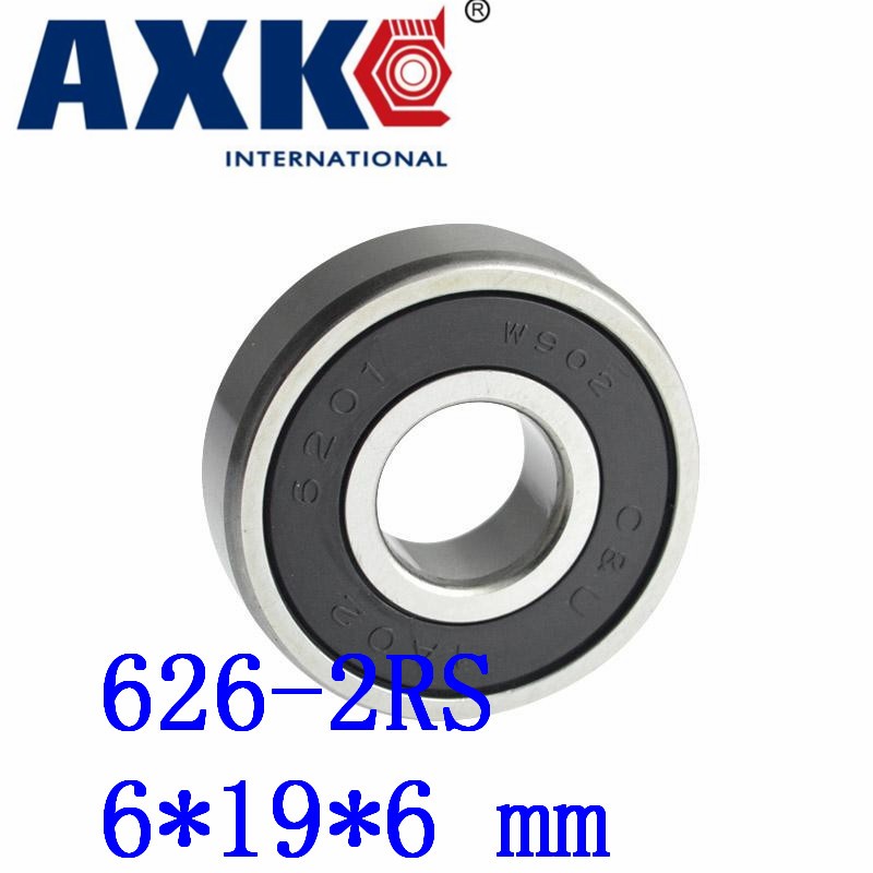 Axk 50pcs Free Shipping Double Rubber Seal Cover Deep Groove Ball Bearing 626-2rs 6*19*6 Mm