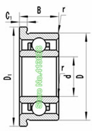 F6704ZZ-Flange Bearings 20*27(28.5)*4(0.8)mm, 6704 F6704Z F6704ZZ Deep Groove Chrome Steel 20*27*4