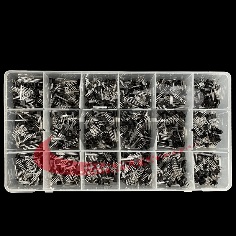 900pcs/box 18 Values ​​TO-92 Transistor Assortment Kit A1015 2N2222 C1815 S8050 2N3904 2N3906 S9012 NPN/PNP Transistor Assembly