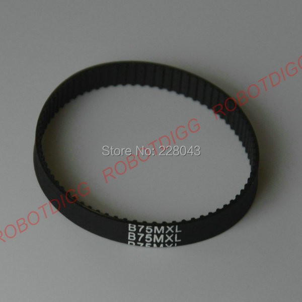 10pcs/lot, MXL timing belt, closed loop, B75MXL, 3mm 6mm width