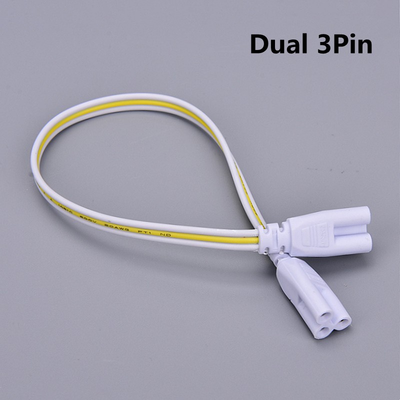 1pcs LED Tube Connector 3Pin/2Pin Double End Wire Cable 30cm Two Phase Three Phase T4 T5 T8 Lighting Lamp Connect Wholesale