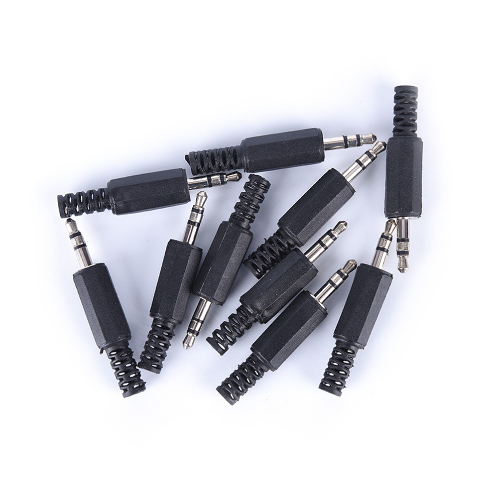 10pcs/5pcs 3.5mm jack plug 3.5 stereo plug black 3.5mm audio jack plug headphone male connector wholesale