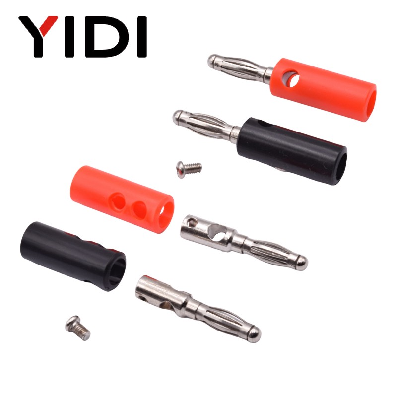 10pcs 4mm Red Black Male Female Banana Plug Speaker Jack Amplifier Adapter Screw Terminal Vise Post Socket Connectors