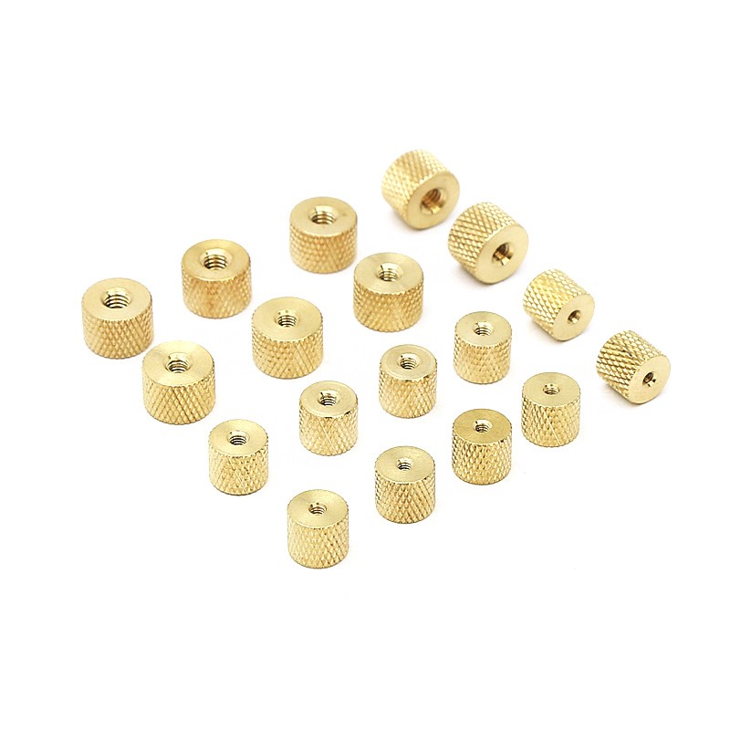 100pcs knurled brass thumb nut M2 M2.5 M3 M4 cylindrical adjusting hand tightening nut