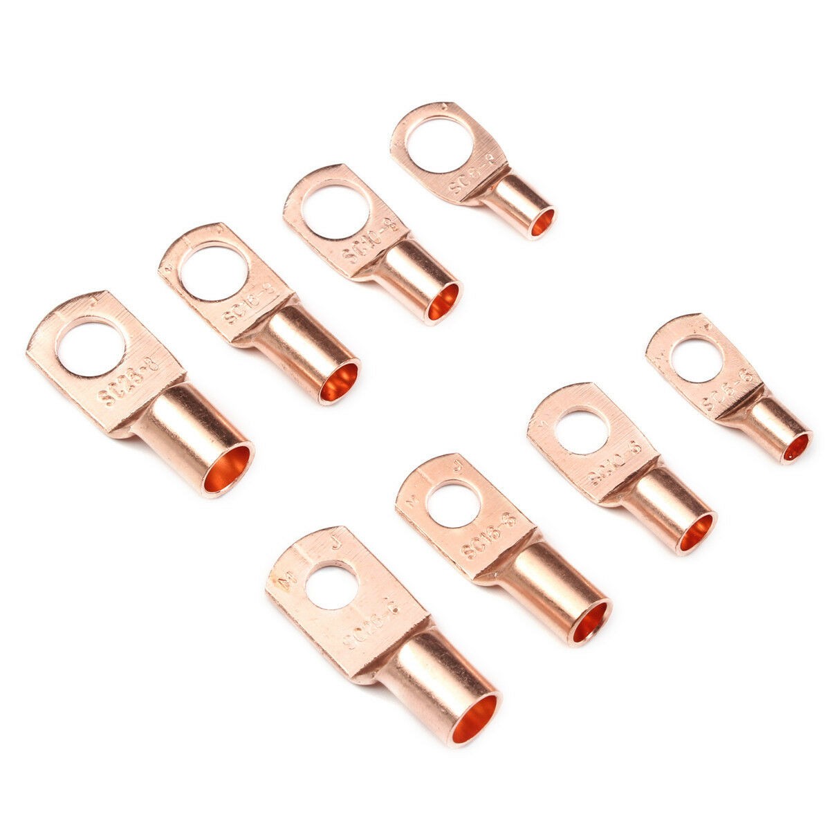 260/240/60CPS Assortment Auto Car Copper Toroidal Arm Wire Crimp Connector Bare Battery Terminal Cable Soldered Connectors Kit