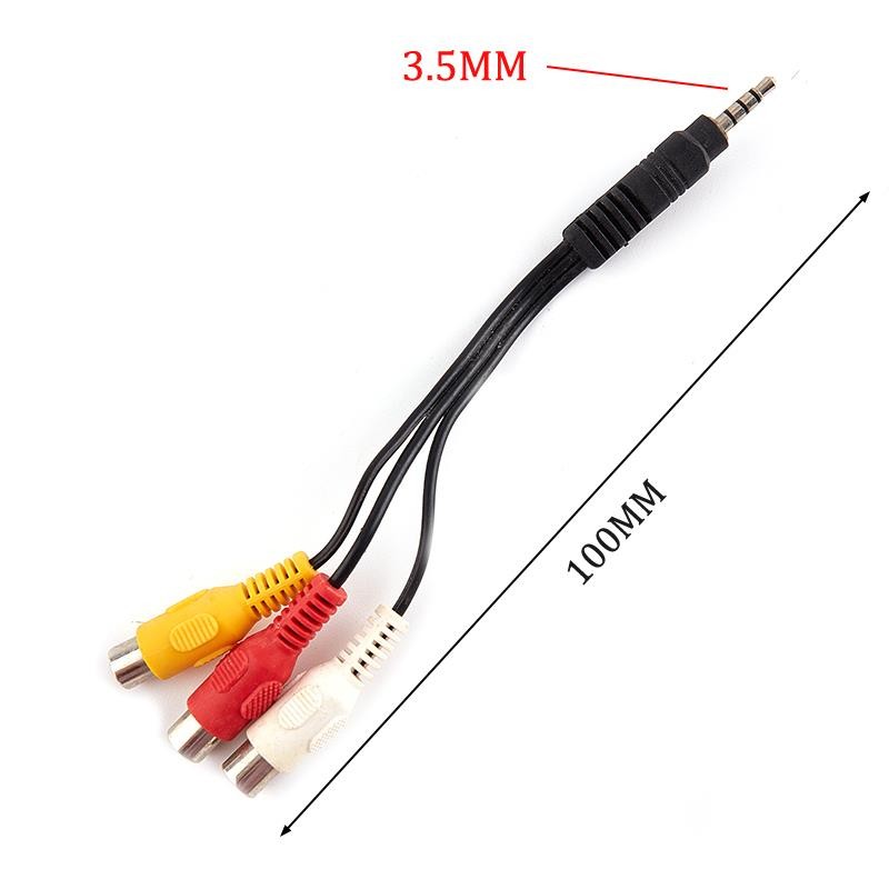 3.5mm to RCA Camcorder Handycam AV Audio Video Output Cable 3.5mm 1/8" TRRS to 3 RCA Male Plug Aux Cable Cord for TV Tablets