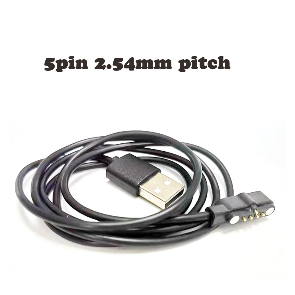 1pc 5 Pin Pogo Magnet Cable for Kids Smart Watch USB Charging Cable 2.54mm Charging Cable for A20 A20S TD05 V6G Magnetic Charger