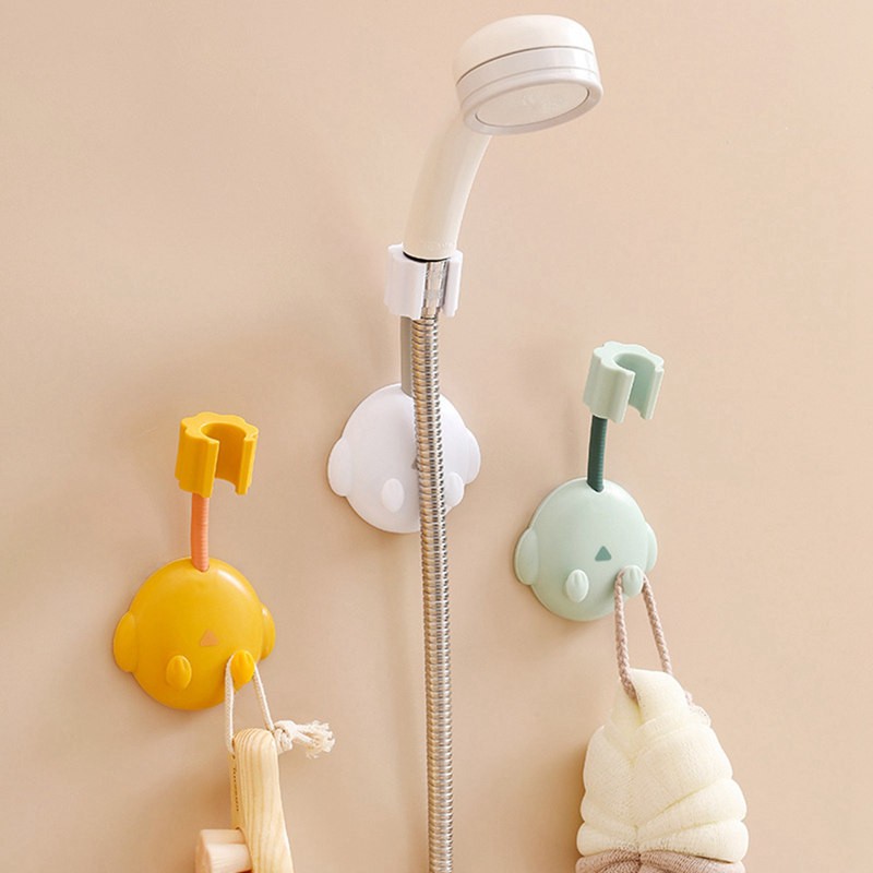 Cartoon Shower Head Holder 360 Degree Adjustable Self Adhesive Shower Head Bracket Wall Mount Holder Spa Universal Bathroom Accessories