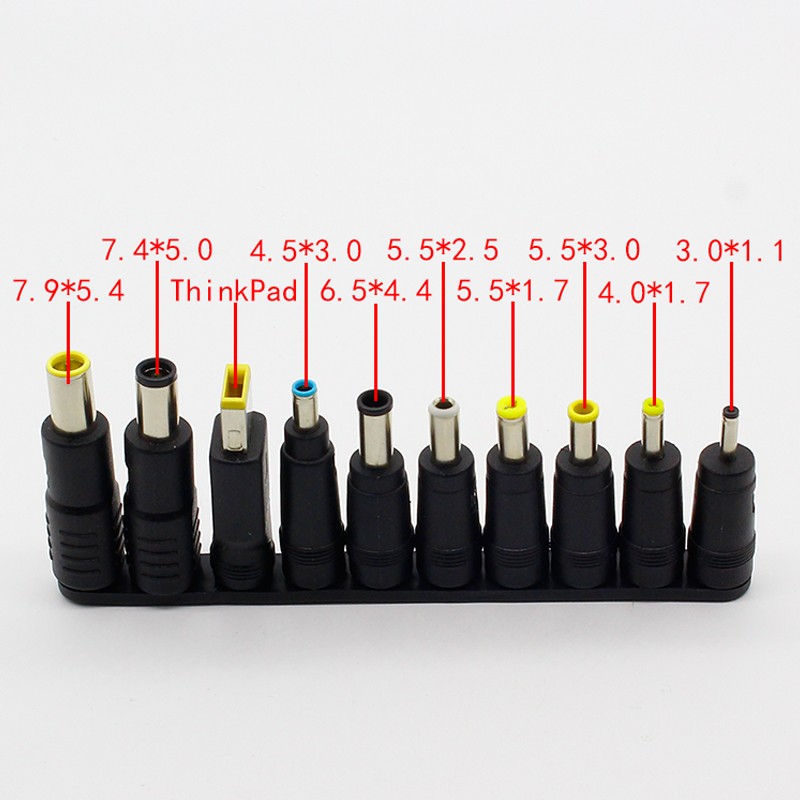 New 10pcs/set 5.5 x 2.1mm Multi Type Male Jack for DC Plugs for AC Power Adapter Computer Cable Connector for Notebook Laptop