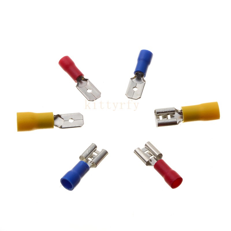 Insulated Box Male Female Spade Terminal Cable Connector Electrical Wire Crimp Butt Ring Fork Spade Lug Rolled Assortment Kit