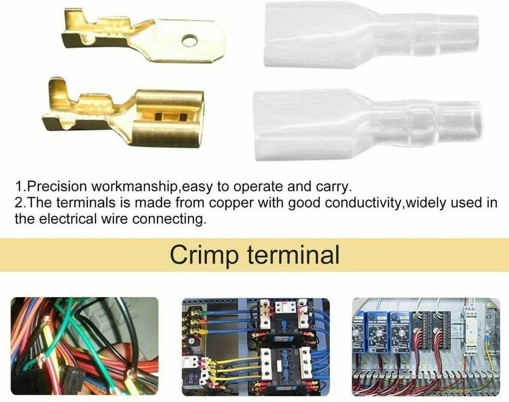 540pcs/lot 2.8/4.8/6.3mm Female and Male Crimp Terminal Connector Gold Copper/Silver Car Speaker Electrical Wire Connectors Set