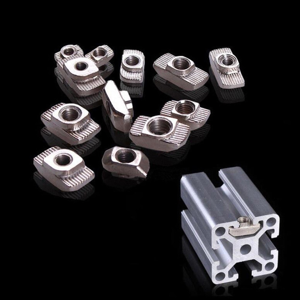 20pcs/set carbon steel aluminum profile connector T-nuts T-slot industrial sliding 20 chain link for 3D printer extrusion