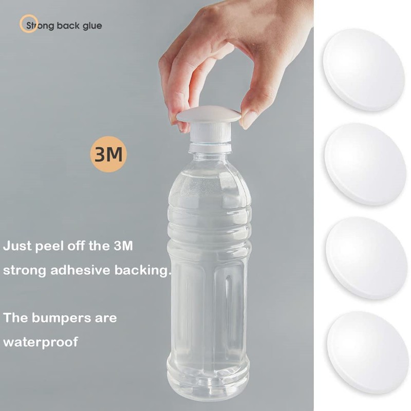 6pcs white door stopper wall protector adhesive transparent self silicone door handle bumper-proof plug muffler non-slip