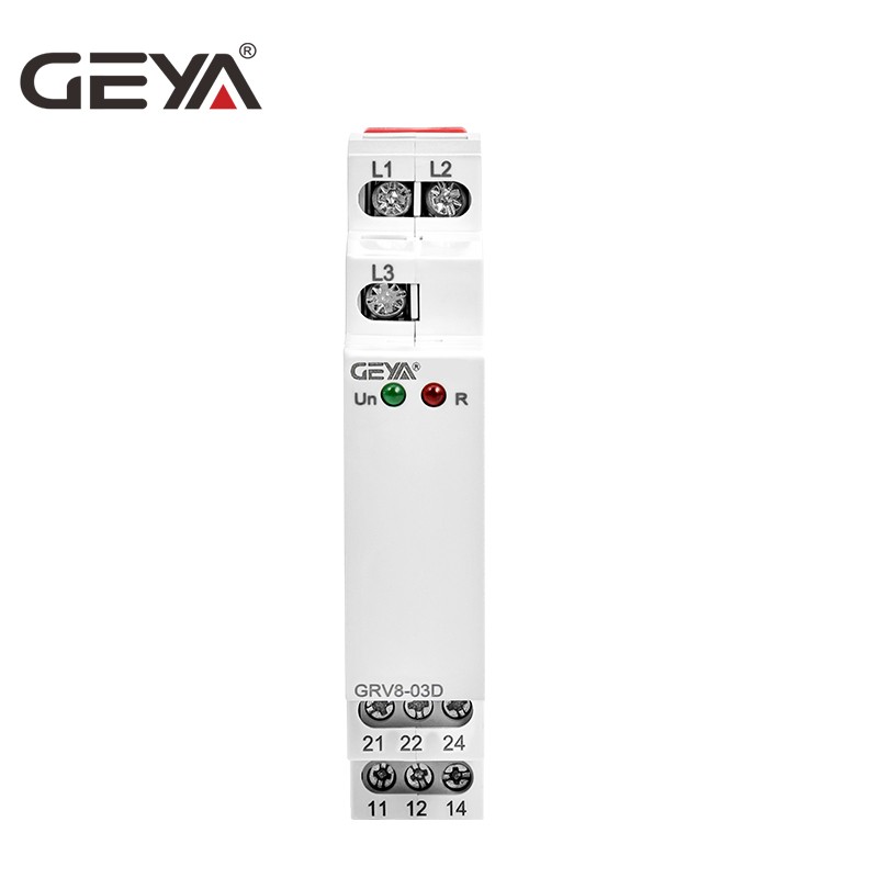 Free Shipping GEYA GRV8-03 Voltage Monitoring Relay Phase Sequence & Phase Failure Protection Relay 8A 10A 1SPDT 2SPDT