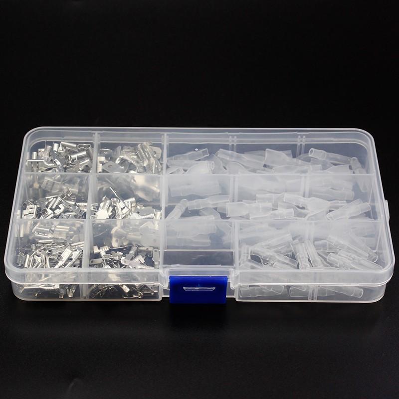 270pcs 2.8/4.8/6.3mm Insulated Electrical Wire Crimp Terminal Spade Connector Assortment Set