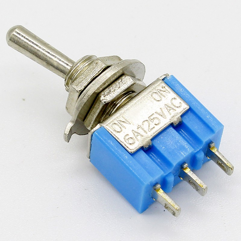 10pcs/lot Blue MTS-102 Small 3 Pin SPDT ON-ON 6A 125VAC Miniature Toggle Switch