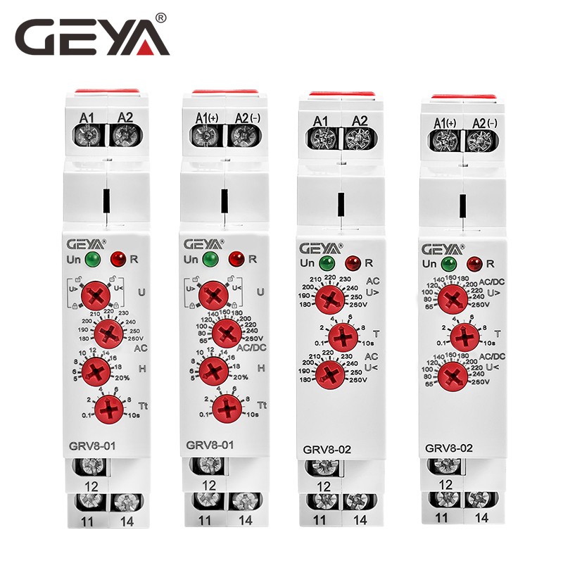 Free Shipping GEYA GRV8-02 Monitor Overvoltage and Undervoltage Protection Relay DC 12V 24V 48V 110V 220V 240V