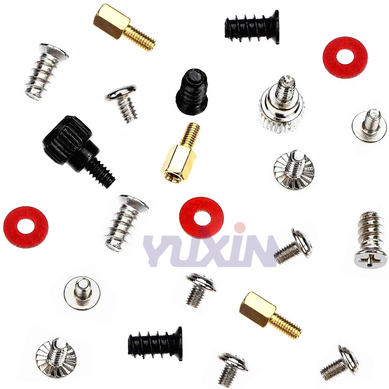 228/360pcs Computer Screws Standoffs Set Accessories Kit DIY Motherboard Mount Screw Computer Case Fan Screws Hard Drive Red Washers