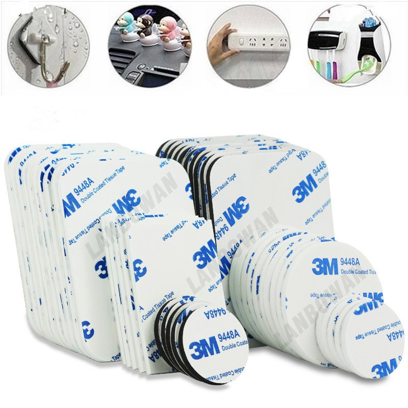 20-100pcs Multi Sizes Tape Strong Panel Mounting Tape Black White Double Sided Self Adhesive Tapes EVA Foam Sticky Square Round
