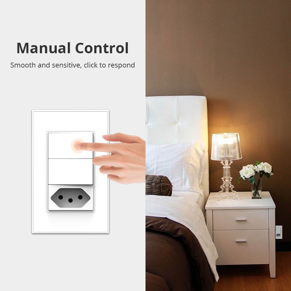 Zemismart WiFi Brazil Switch Socket Smart Wall Light Switch Tuya Outlet Alexa Google Home Voice Control Brazilian 10A Tomada