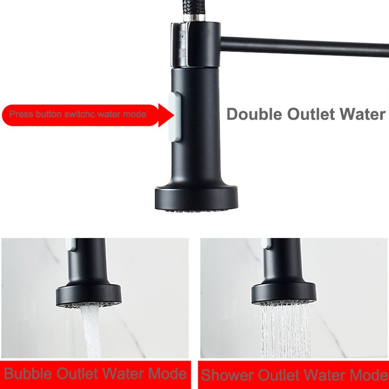 Hot Cold Touch Spring Kitchen Faucets With Pull Out Sprayer Pull Out Kitchen Mixer Tap Black Smart Sensor Touch Kitchen Faucet