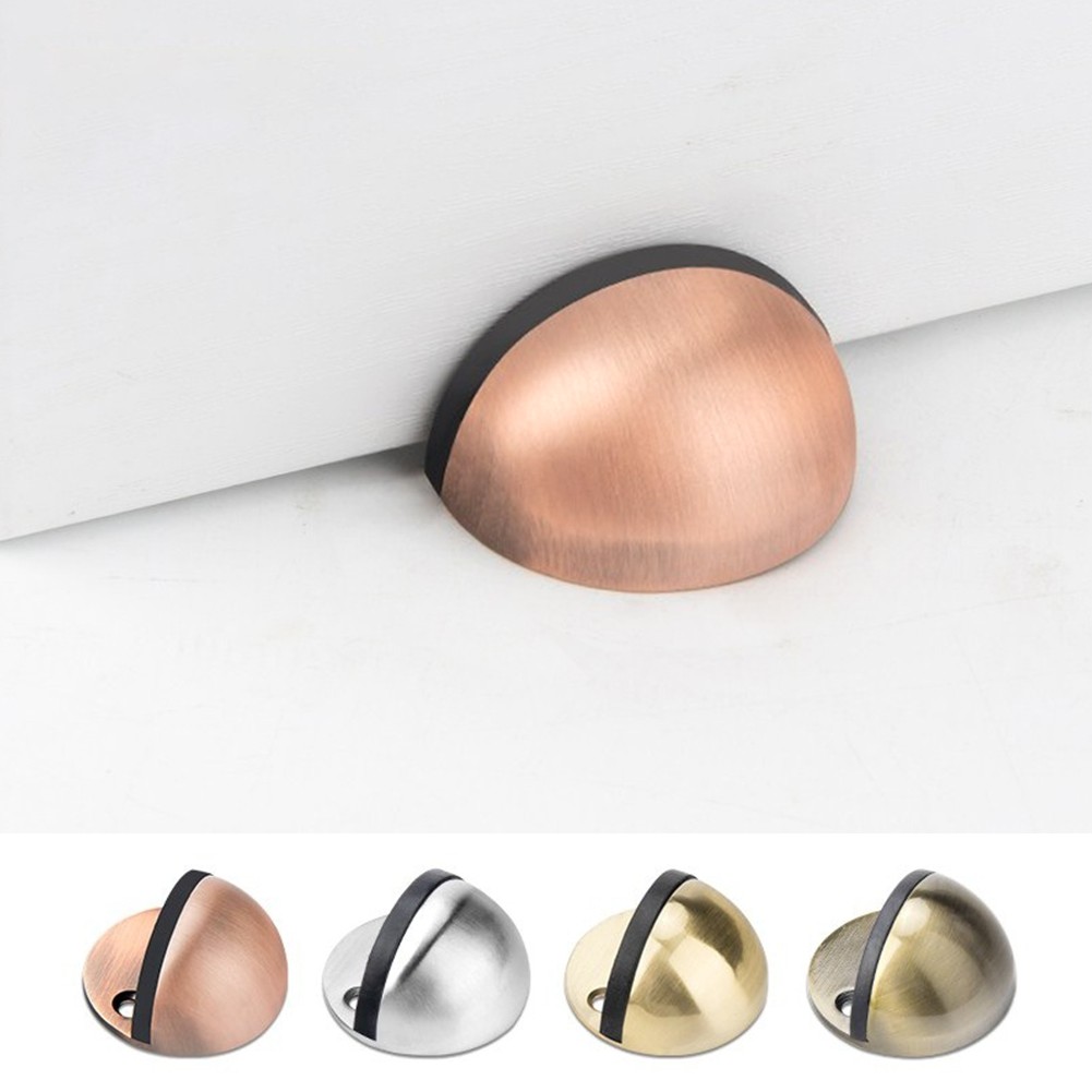 Anti-collision home floor mounted dual-use free punch-proof office door stopper sticker stainless steel hotel child safety