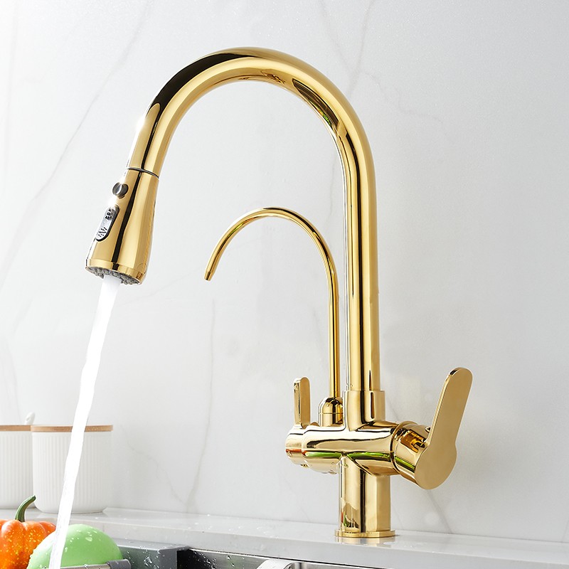 Smart Touch Filter Kitchen Mixer Tap Quality Brass Hot Cold Gold Kitchen Mixer Faucets Sensor Touch Pull Out Faucet Kitchen Tap