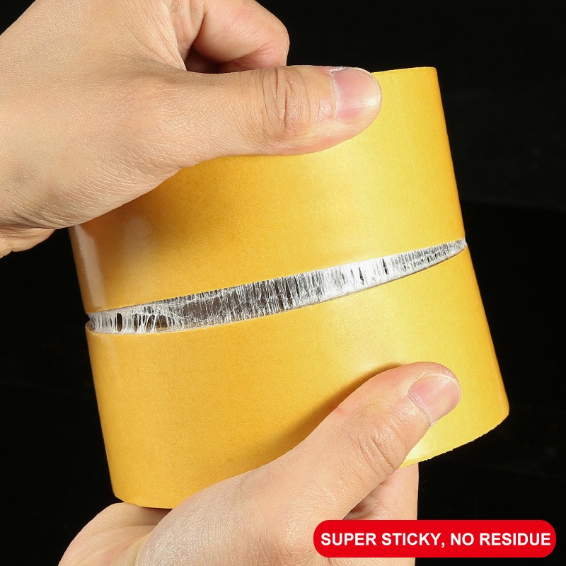 50M Double Sided Tape High Temperature Resistant Mesh Tape PET Tape Transparent Trace Strong Heat Resistant Double-sided