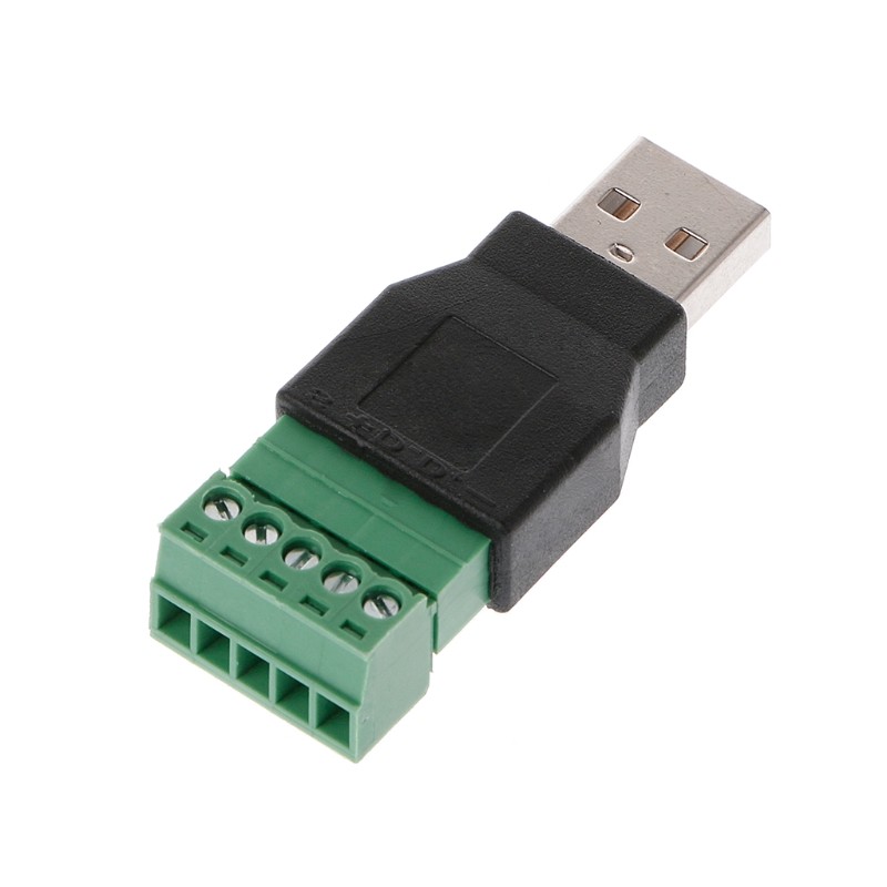 1pc USB 2.0 Type A Male/Female to 5 Pin Screw Connector USB Jack with Shield USB2.0 to Screw Terminal Plug