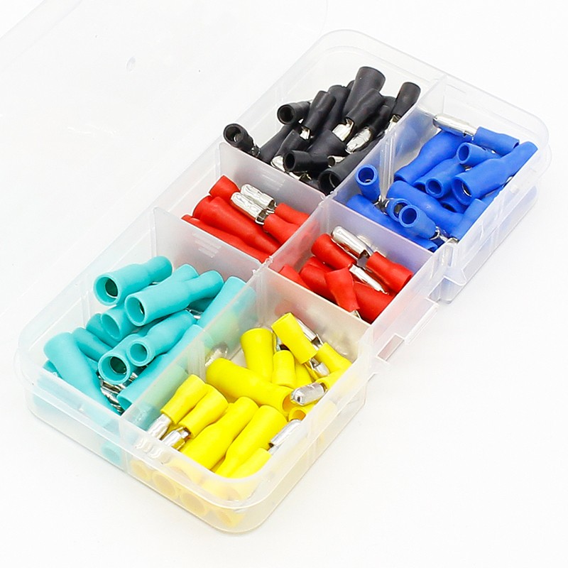 100pcs/set 5 Colors 16~14AWG Male Female Bullet Connector Terminals Wire Crimp Terminals