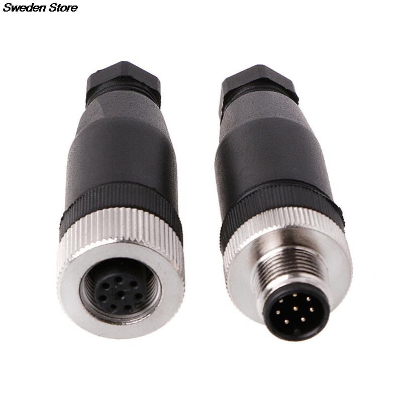 PG7 Sensor Connector IP67 3 4 5 Pin Male / Female Waterproof Connector Plug Screw Straight / Right Angle M12 Plug